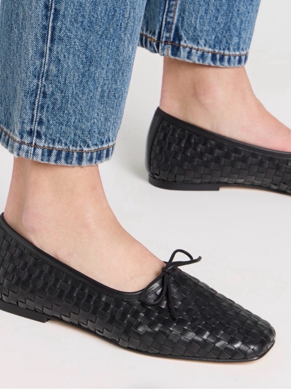 Freda Salvador Jada Square Toe Black Woven Flat